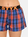Styx Orange und blau karierte Shorts für Frauen Styx