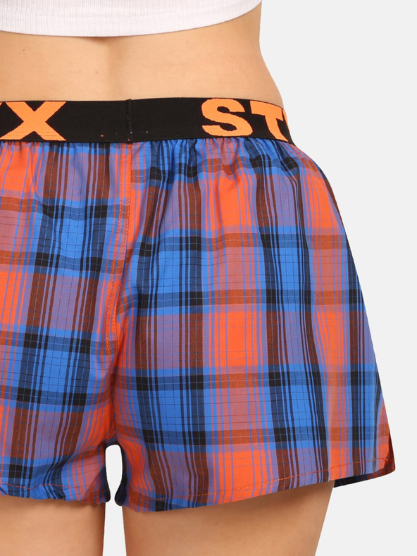 Styx Orange und blau karierte Shorts für Frauen Styx