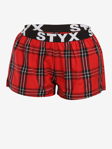 Styx Rot karierte Damen-Shorts Styx