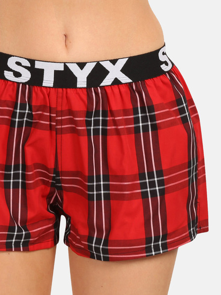 Styx Rot karierte Damen-Shorts Styx