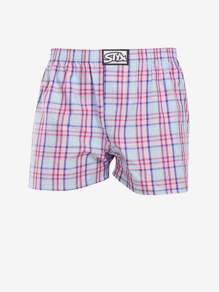 Styx Blau und rosa karierte Shorts für Männer von Styx