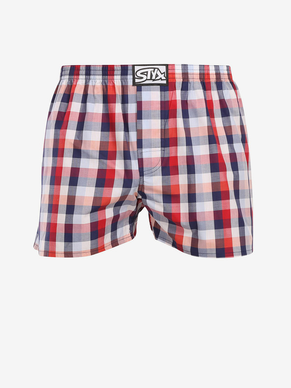 Styx Blau und rot karierte Shorts für Männer von Styx