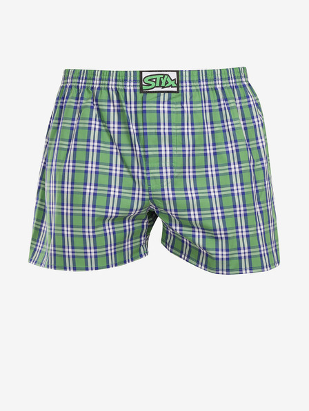 Styx Grün karierte Herren-Shorts Styx