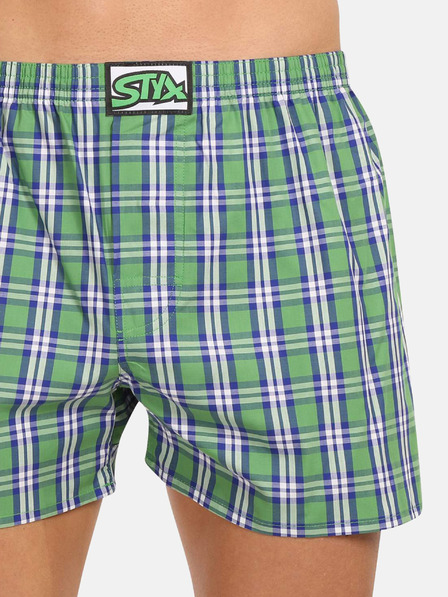Styx Grün karierte Herren-Shorts Styx