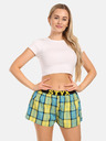 Styx Gelbe karierte Damen-Shorts Styx