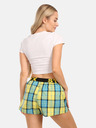 Styx Gelbe karierte Damen-Shorts Styx