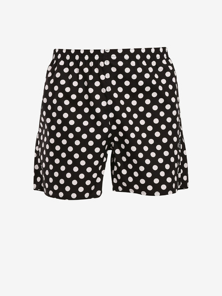 Styx Weiße und schwarze Styx Polka Dot Home Shorts für Herren mit Taschen