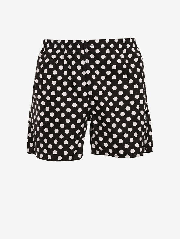 Styx Weiße und schwarze Styx Polka Dot Home Shorts für Herren mit Taschen
