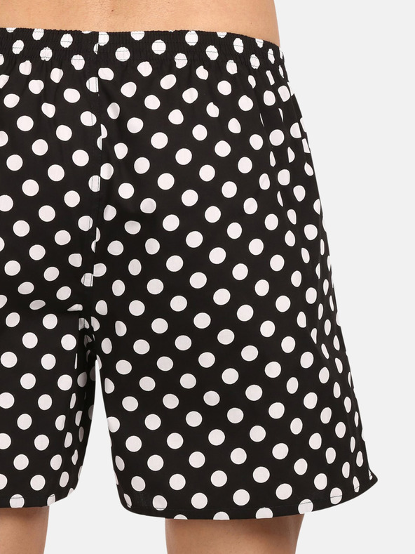 Styx Weiße und schwarze Styx Polka Dot Home Shorts für Herren mit Taschen