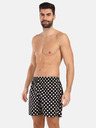 Styx Weiße und schwarze Styx Polka Dot Home Shorts für Herren mit Taschen