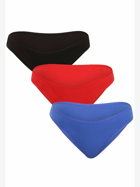 Nedeto Dreier-Set Damen-Slips in Blau, Rot und Schwarz Nedeto