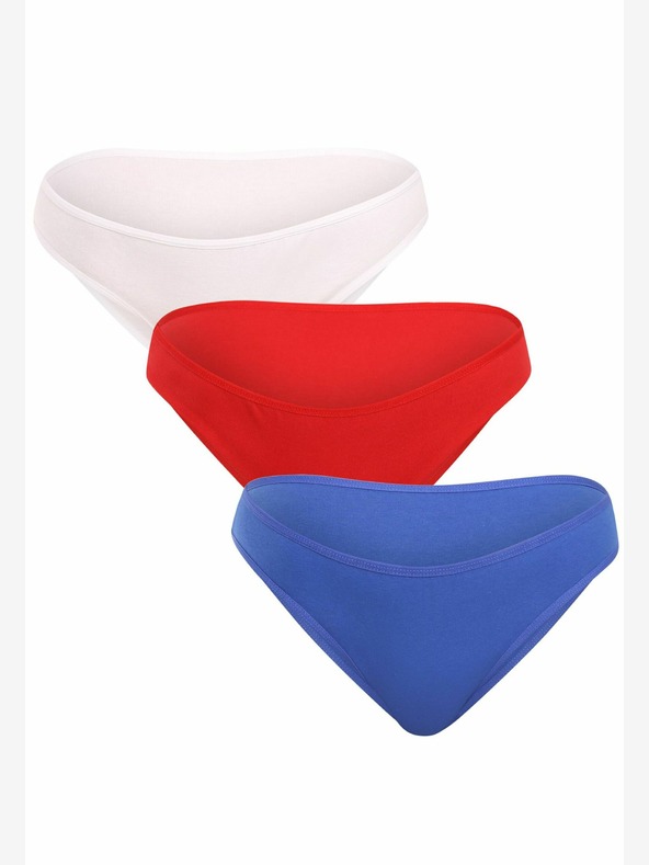 Nedeto Dreier-Set Damen-Slips in blau, rot und weiß Nedeto