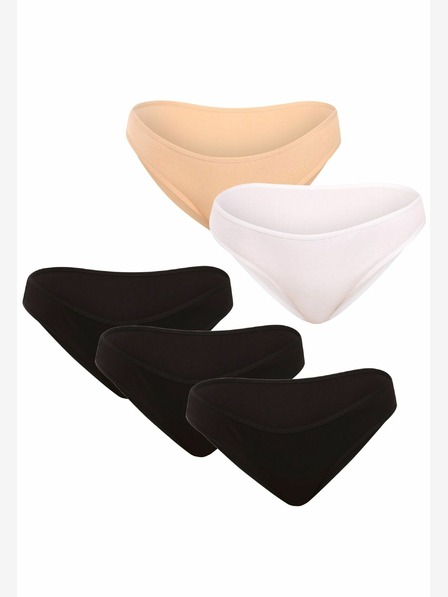 Nedeto Set aus fünf Damen-Slips in weiß, rosa und schwarz Nedeto