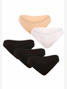 Nedeto Set aus fünf Damen-Slips in weiß, rosa und schwarz Nedeto