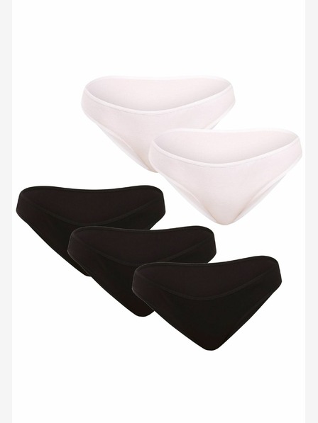 Nedeto Set von fünf Damen Höschen in schwarz und weiß Nedeto