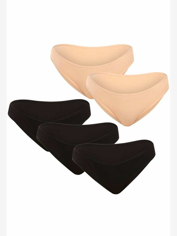 Nedeto Set aus fünf Damen-Slips in schwarz und rosa Nedeto