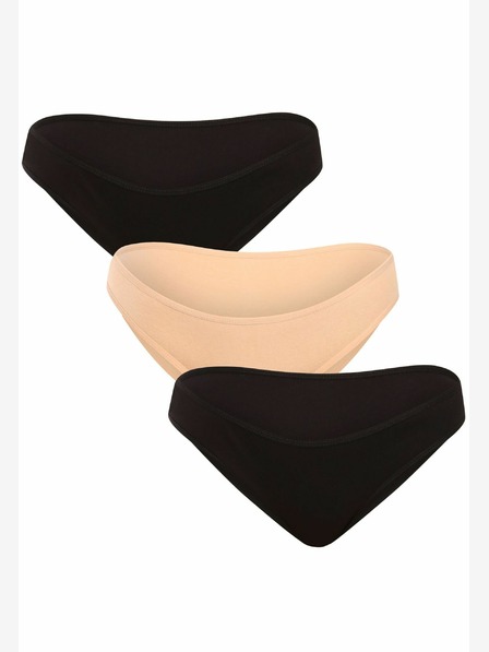 Nedeto Set mit drei Damen-Slips in schwarz und rosa Nedeto