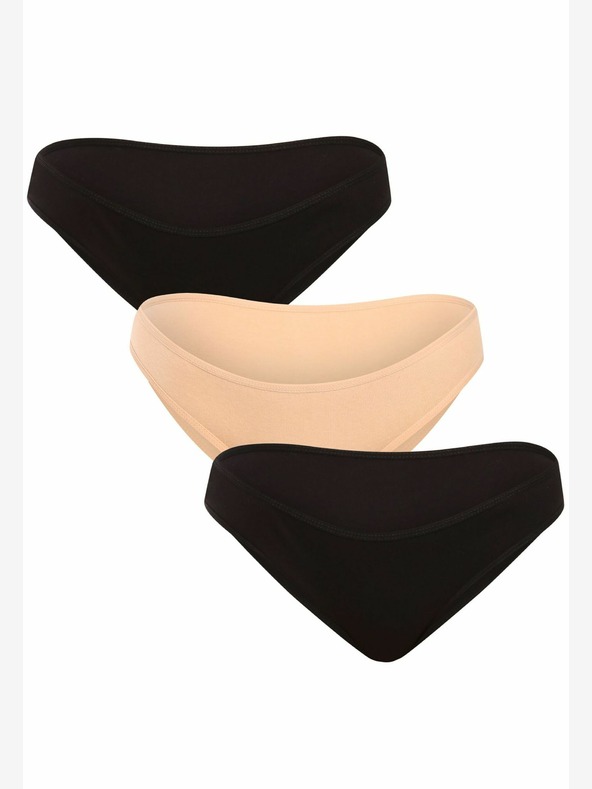 Nedeto Set mit drei Damen-Slips in schwarz und rosa Nedeto