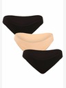 Nedeto Set mit drei Damen-Slips in schwarz und rosa Nedeto