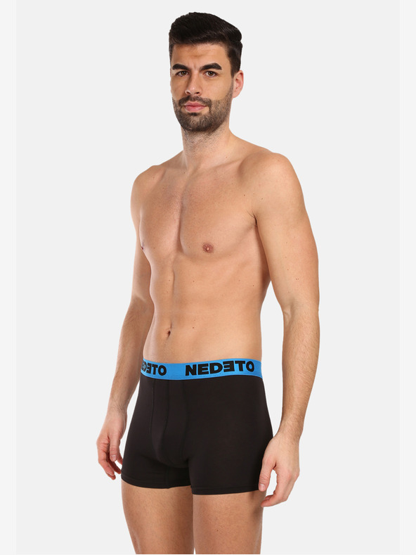 Nedeto Dreier-Set Herren-Boxershorts in schwarz Nedeto