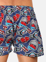Styx Dreier-Set gemusterte Shorts für Herren in dunkelblau, grün und weiß STYX