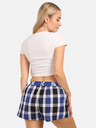 Styx Dreierpack karierte Shorts für Damen in dunkelblau, blau und rot Styx