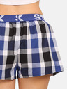 Styx Dreierpack karierte Shorts für Damen in dunkelblau, blau und rot Styx