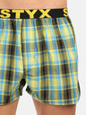 Styx Schwarz-grün karierte Herrenshorts Styx