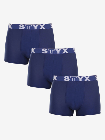 Styx Dreier-Set Herren-Boxershorts in dunkelblau STYX