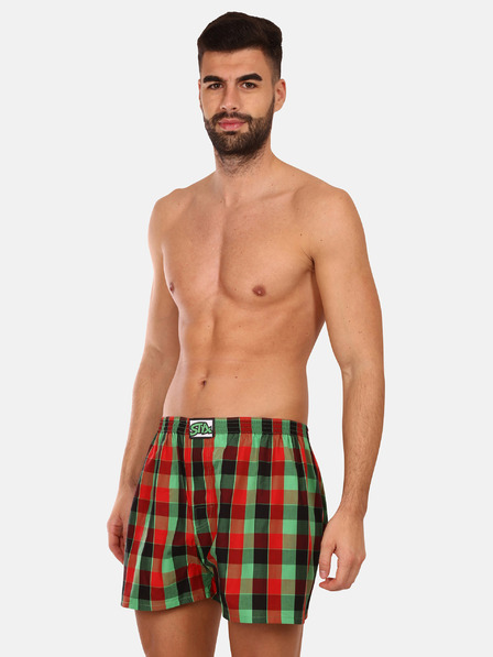 Styx Dreiteiliges Set karierter Shorts für Herren in rot, gelb und grün STYX