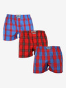 Styx Dreiteiliges Set karierter Shorts für Herren in blau und rot STYX