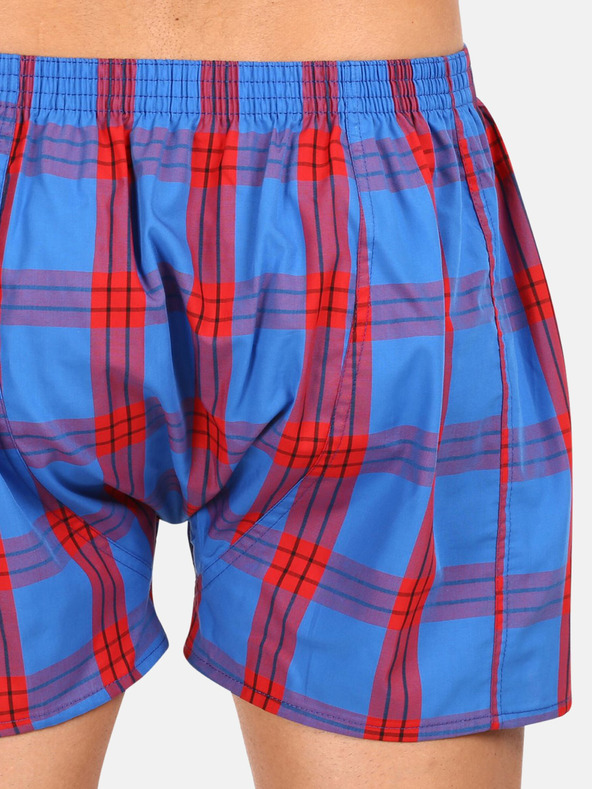 Styx Dreiteiliges Set karierter Shorts für Herren in blau und rot STYX
