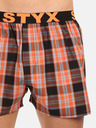 Styx Schwarz-orangefarbene Herren Styx karierte Shorts