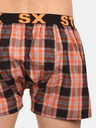 Styx Schwarz-orangefarbene Herren Styx karierte Shorts