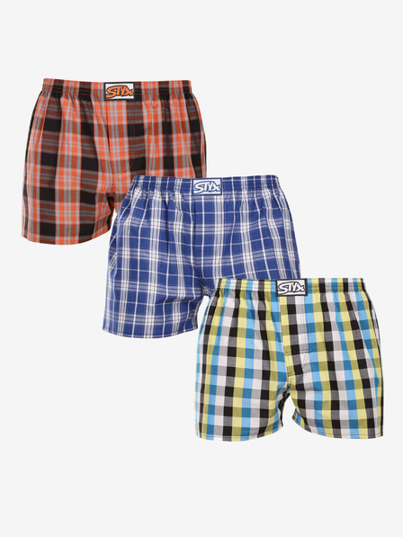 Styx Dreier-Set Herren Styx Shorts klassisch elastisch mehrfarbig