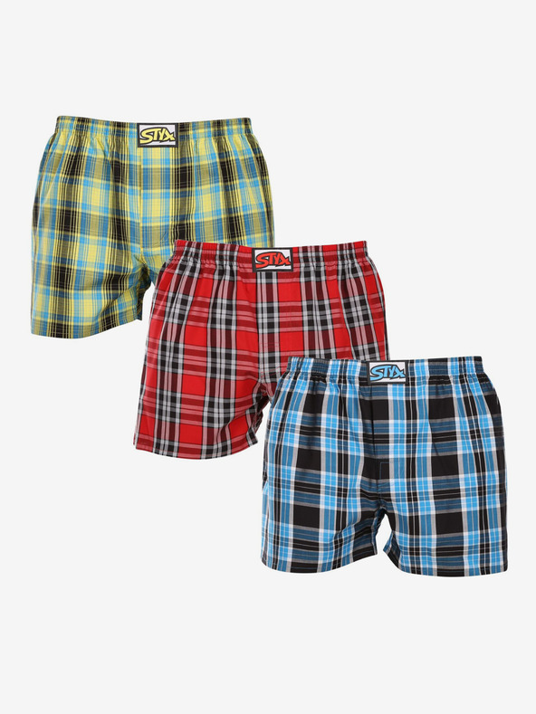 Styx Dreier-Set Herren Styx Shorts klassisch elastisch mehrfarbig