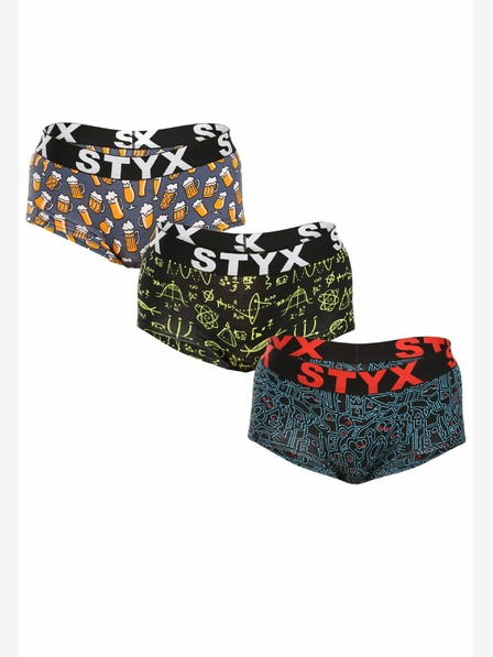 Styx Dreier-Set - Styx art Damen-Slip mit Bein multicolor