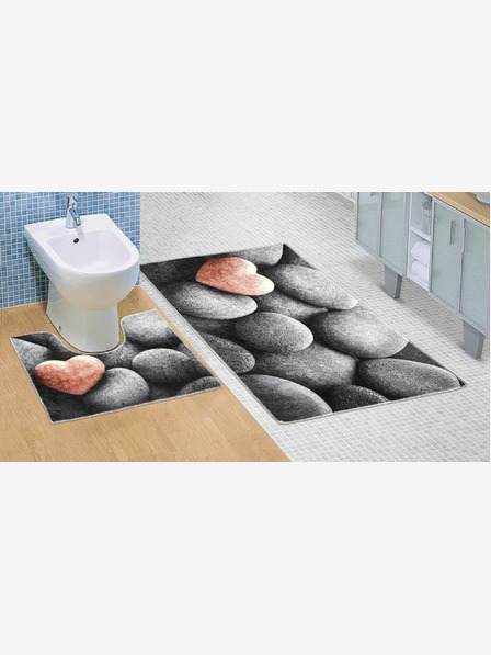 Bellatex Badezimmer- und Toilettenvorleger Dunkle Steine 3D Bellatex