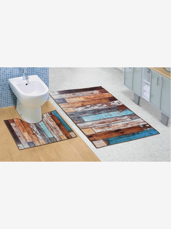 Bellatex Badezimmer- und Toilettenvorleger Holzboden 3D Bellatex