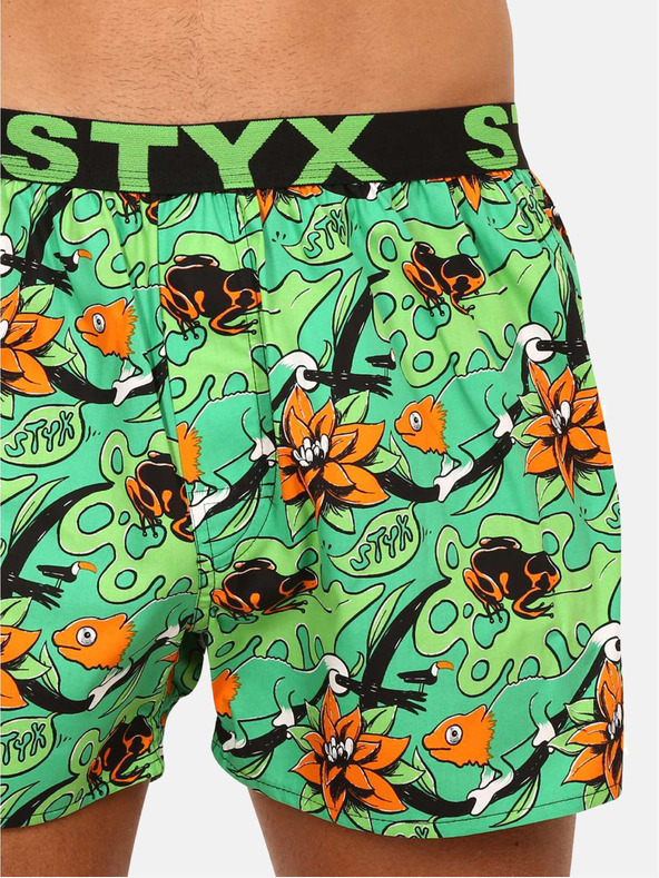 Styx Grüne Herren-Polka-Dot-Shorts Styx