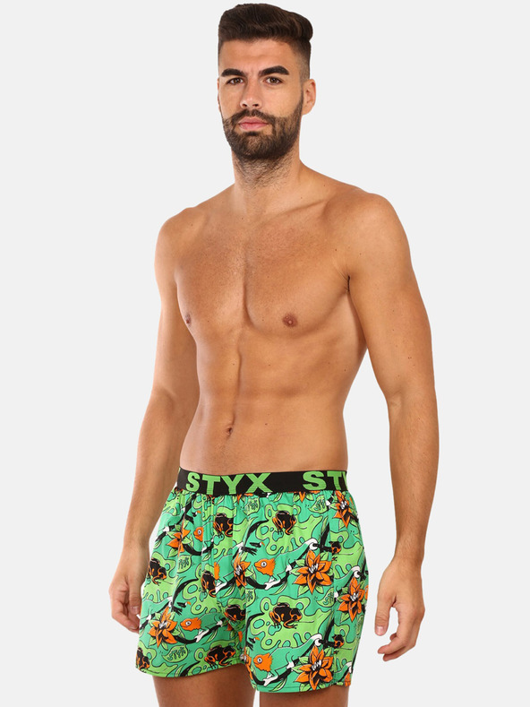 Styx Grüne Herren-Polka-Dot-Shorts Styx