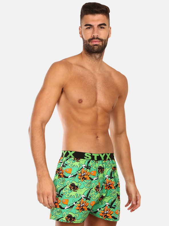 Styx Grüne Herren-Polka-Dot-Shorts Styx