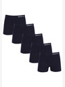 Nedeto Set mit fünf nahtlosen Bambus-Boxershorts für Herren in dunkelblau Nedeto
