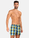 Styx Dreierpack karierte Shorts für Herren in hellgrün, gelb und blau STYX