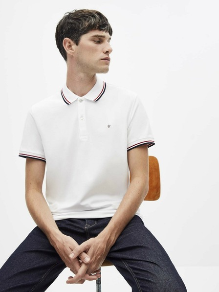 Celio Weißes Herren-Poloshirt Celio Necetwo