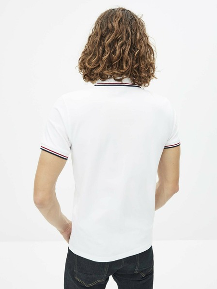 Celio Weißes Herren-Poloshirt Celio Necetwo
