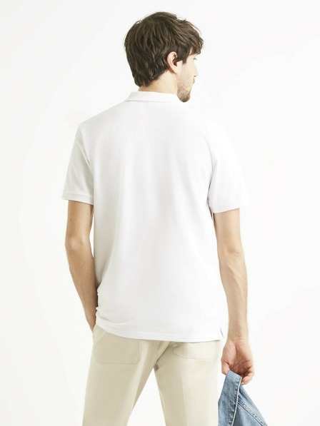 Celio Weißes Herrenpolohemd Celio