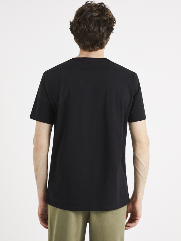 Celio Schwarzes Basic-T-Shirt Celio Tebase