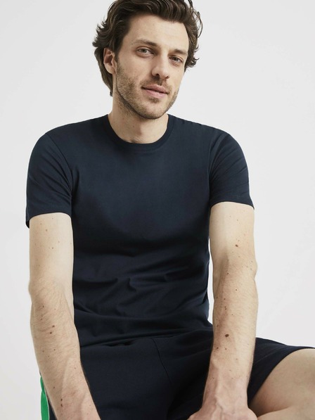 Celio Dunkelblaues Basic-T-Shirt Celio Tebase