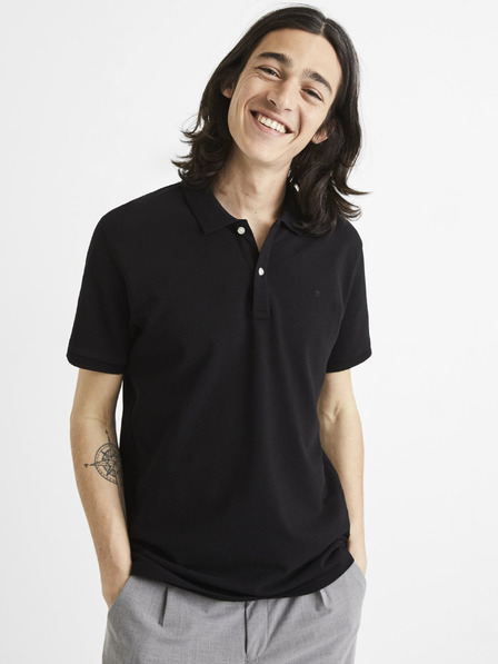 Celio Schwarzes Herren-Poloshirt Celio Teone